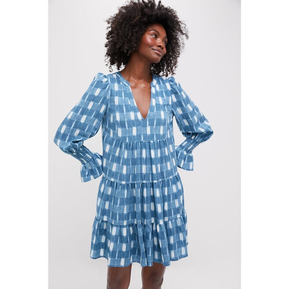 POMANDER PLACE Blue Ikat Kenzo Dress Size XXL NWT Retail $128 Tuckernuck